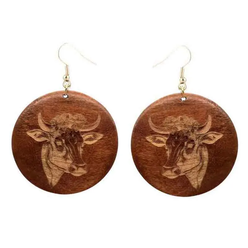 Женские серьги в форме крупного рогатого скота