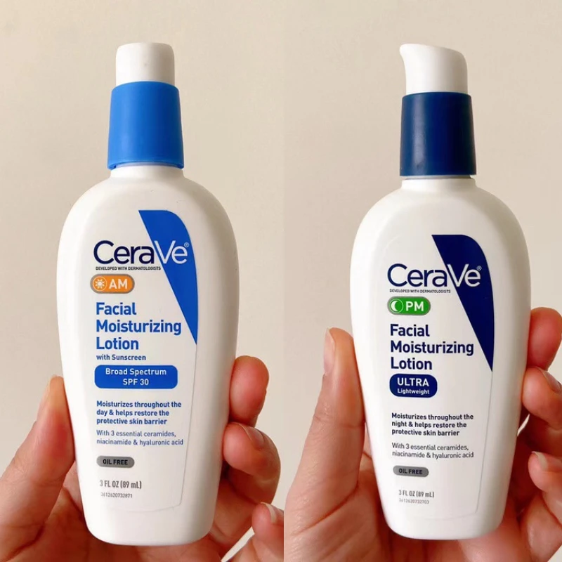 

CeraVe Facial Moisturizing Lotion AM Day And PM Night Cream With SPF30 Repair Sensitive Skin Nicotinamide Ceramide Creams 89ML