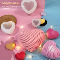 heart silicone mold valentines day love mousse cake chocolate decoration candle aromatherapy fondant baking moulds soap making