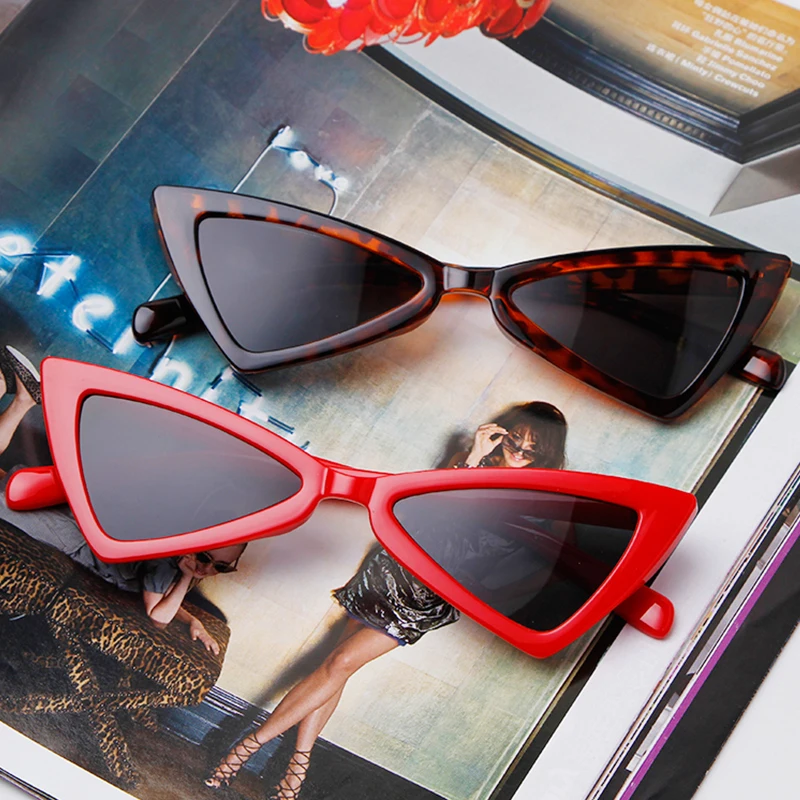 

Солнцезащитные очки унисекс, Классические треугольные, кошачий глаз, с линзами UV400, чёрные, красные, летние