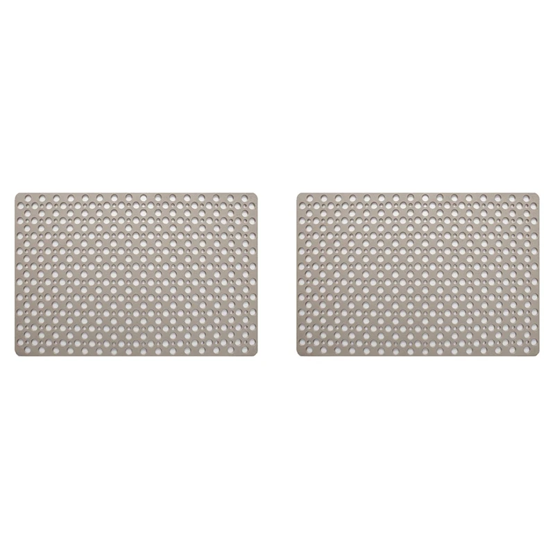 

2X Non Slip Bath Mat Anti Mould Shower Mats TPE Bathroom Bathtub Mat Floor Shower Mats Anti Slip With Suction Cups Khaki