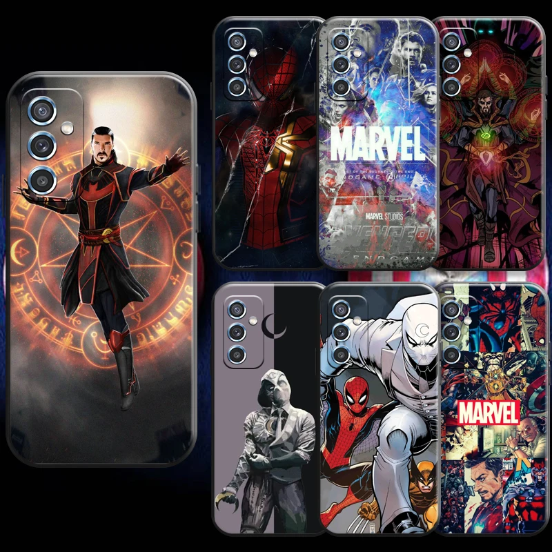 

Marvel Logo Black White Comics For Samsung M11 M12 Phone Case Liquid Silicon Funda Back Black Carcasa Silicone Cover