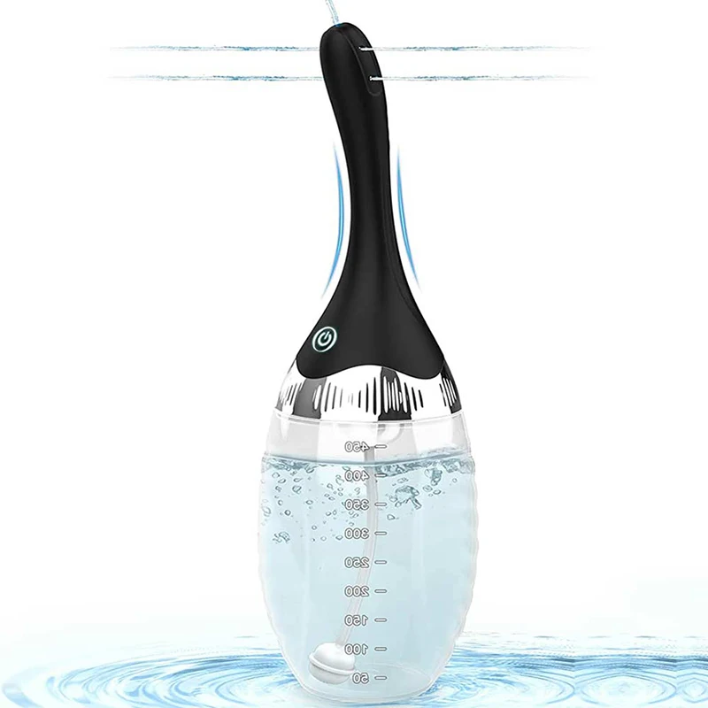Silicone Enema Anal Douche Cleaner Automatic Electric Bidet Enema Bulb with 3 Speeds for Men Women Colon Cleansing Bathroom