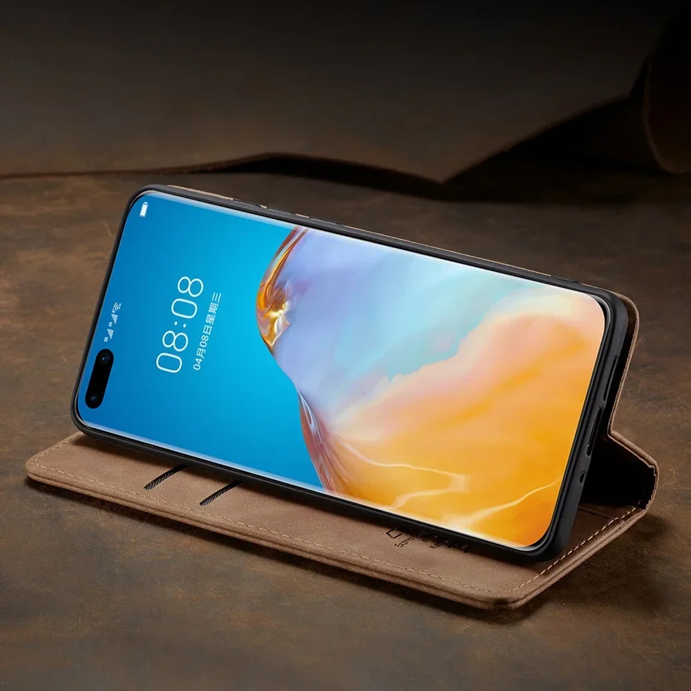 Кожаный флип-чехол для Huawei P60 Art P50 P40 P30 P20 Pro Lite P Smart Wallet Case Nova 7i 6 SE 4e Honor 80 X40 Mate 30