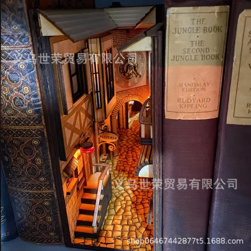 Итальянская книга Alleyway Уголок/вставка книжной полки-персонализируемая