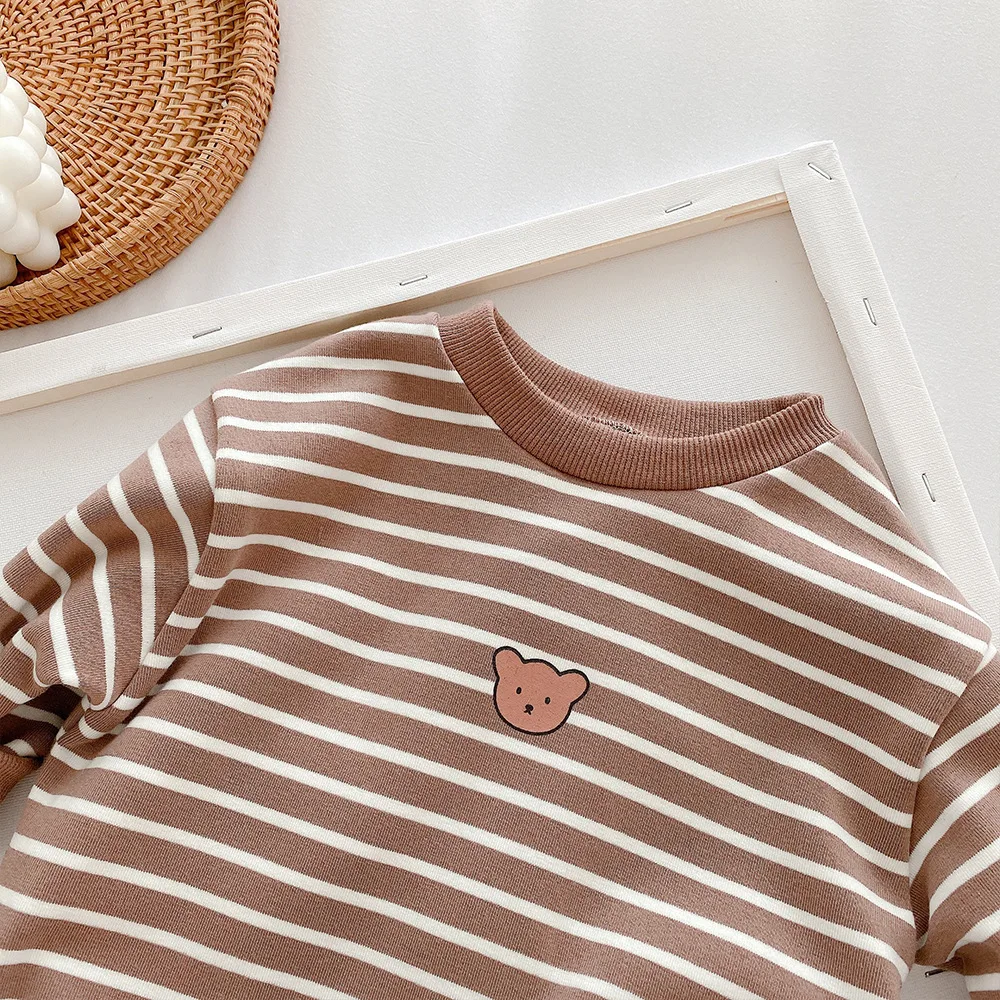 Infant Baby Girls Boys Spring Full Sleeve Striped Outwear Jumpsuits Toddler Newborn Kids Overalls Bodysuits Cotton Sunsuit 0-24M