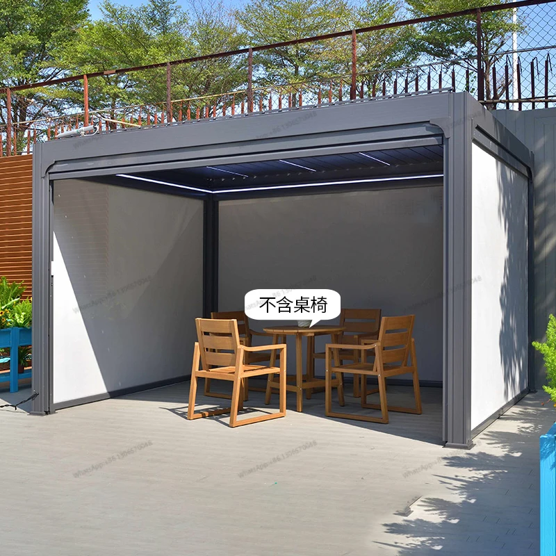 

Outdoor courtyard aluminum alloy pavilion villa New Chinese style pavilion Rural garden park pavilion