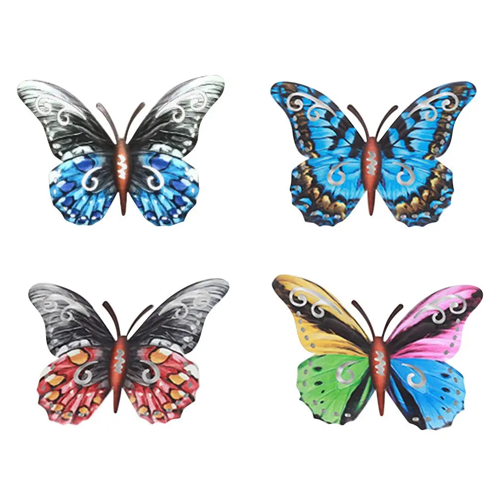 

Porch Sculpture Indoor Outdoor Home Decoration Garden Craft Metal Butterfly Ornament Wall Hanging Iron Art