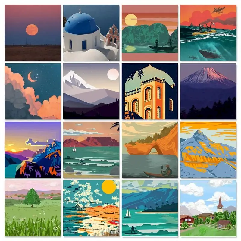 

GATYZTORY Frame Paint By Number For Kids DIY Handworks Picture By Numbers Landscape Acrylic Paint On Canvas Home Decors