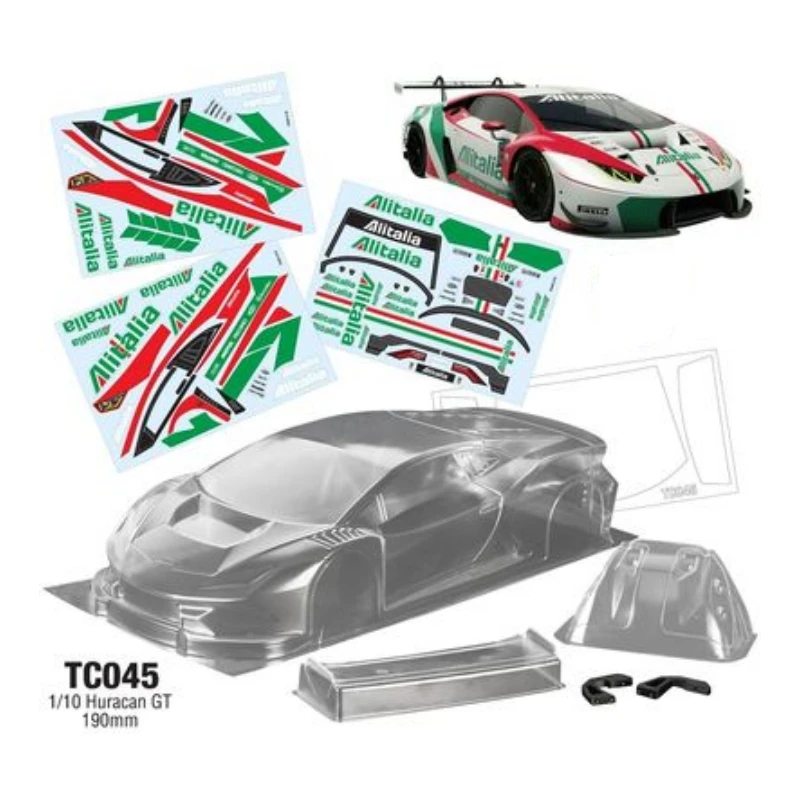 TC045 1/10 Huracan GT On Road Rc Racing Car, Transparent Body Shell With Lamp Cup/Color Decorative Stickers