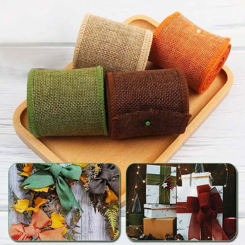 

Wide 6cm 3m/6m Natural Jute Hessian Burlap Ribbon Rustic Wedding Bouquet DIY Craft Decor for Wedding Festival Party