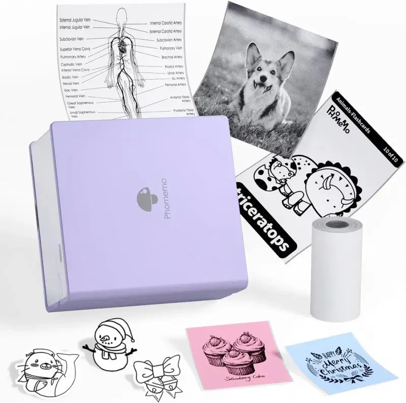 Беспроводной маленький принтер Phomemo мини-принтер M02 термопортативный