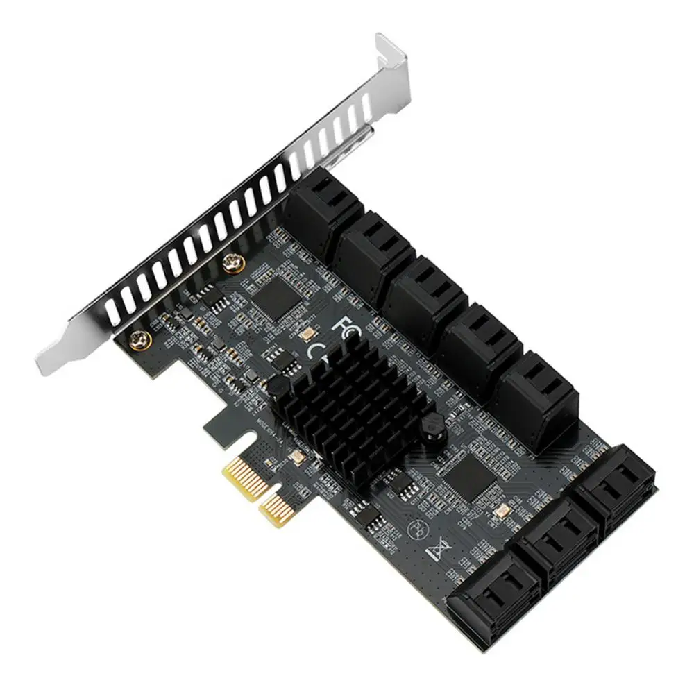 

PCIE PCI E SATA 4X 1X to 2/6/10 Ports SATA 3.0 Controller pci Express Multiplier Expansion Card 6Gbps Add On Card Riser