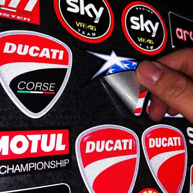 Ducati Corse AGIP Motorcycle Logo Decals Set Stickers for Ducati Monster Multistrada Diavel Superbike SuperSport Streetfighter 3