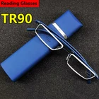 Очки TR90 для чтения по рецепту для мужчин и женщин, мужские оптические линзы с блокировкой сисветильник, портативные очки, Чехол для очков 2022