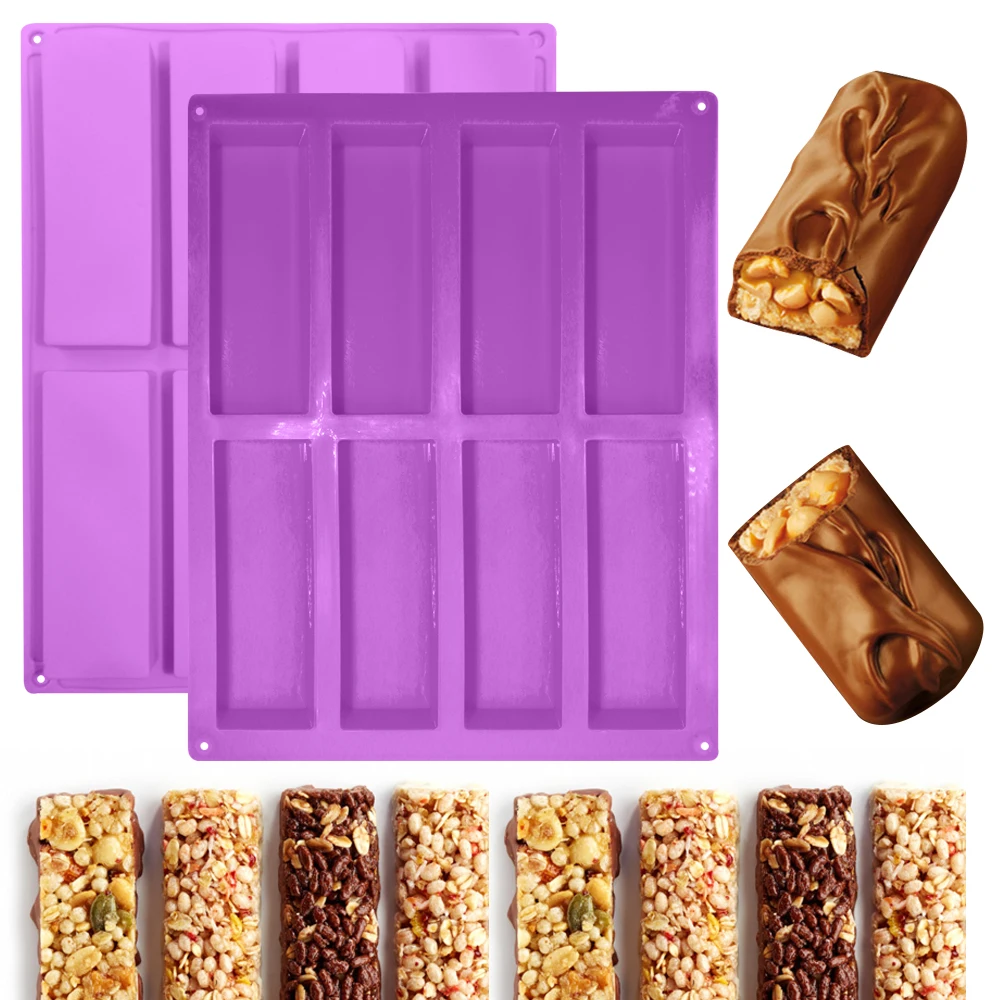 

8 Cavity Cake Mold Rectangular Chocolate Silicone Moulds DIY Handmade Soap Mold Moon Cake Decorate Baking Mould Cube Tray Ice