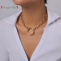 exquisite fashion heavy industry chain circle necklace personality simple party jewelry