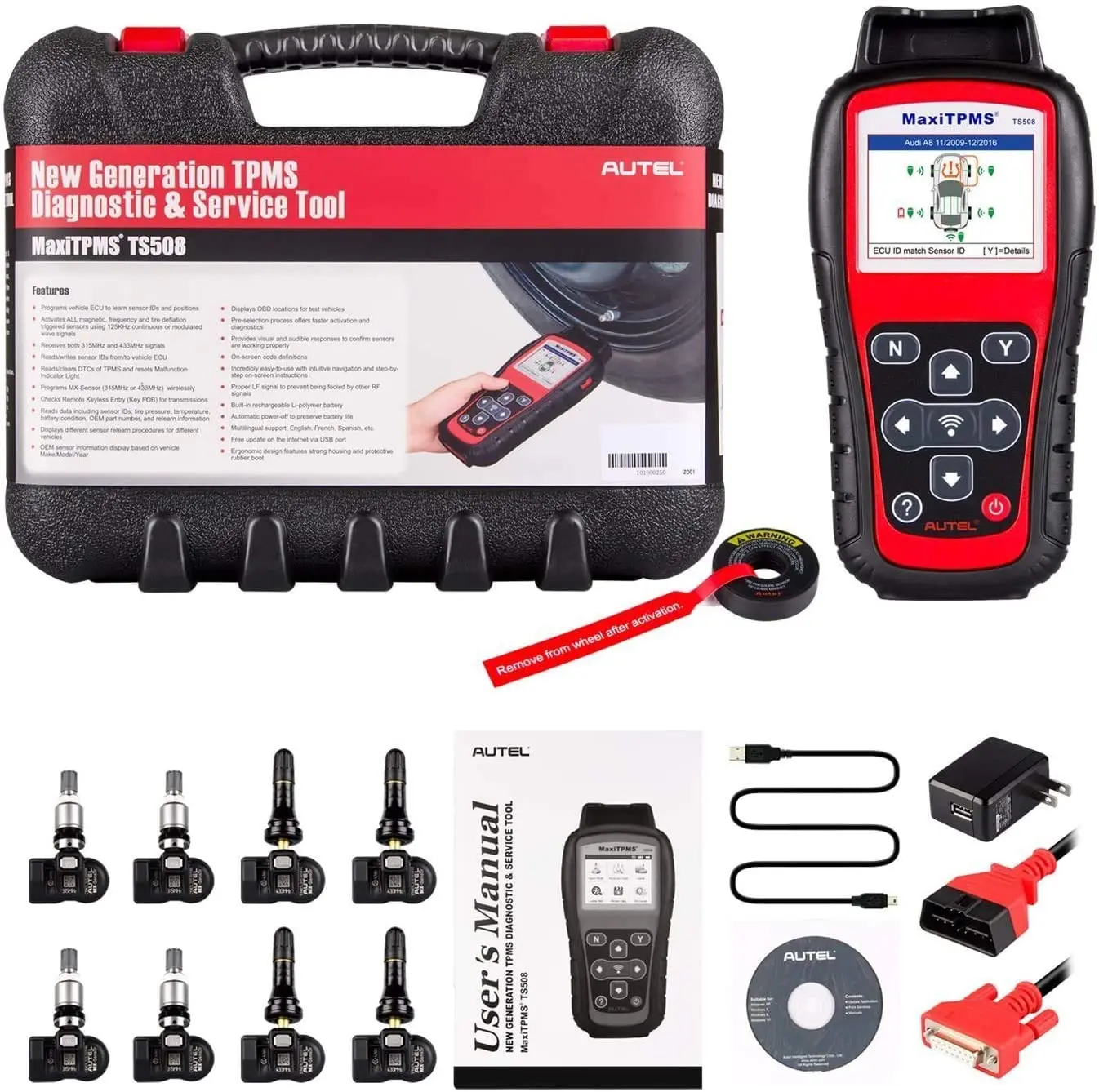 Autel MaxiTPMS TS508K датчик MX-Sensor Инструменты для ремонта шин TPMS Датчик Поддержка