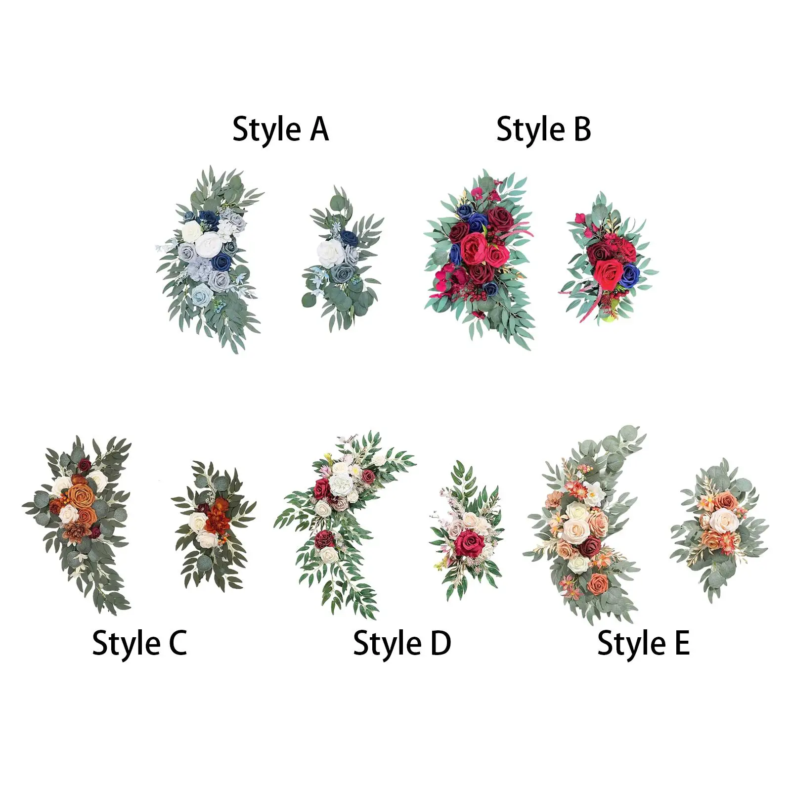 

Wedding Arch Flowers, Welcome Ceremony Sign, Floral Swag Backdrop Flower Garland for Front Door Wedding