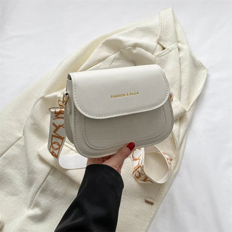 

Simplicity Casual Crossbody Bags For Women High Quality Leather Shoulder Bag Wide Strap Small Square Bag Lady Purse and Handbags