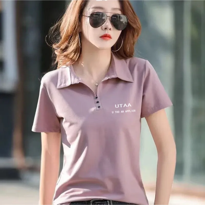 23 summer new breathable golf UTAA brand Polo shirt ladies casual short-sleeved summer ladies Polo shirt sports T-shirt.