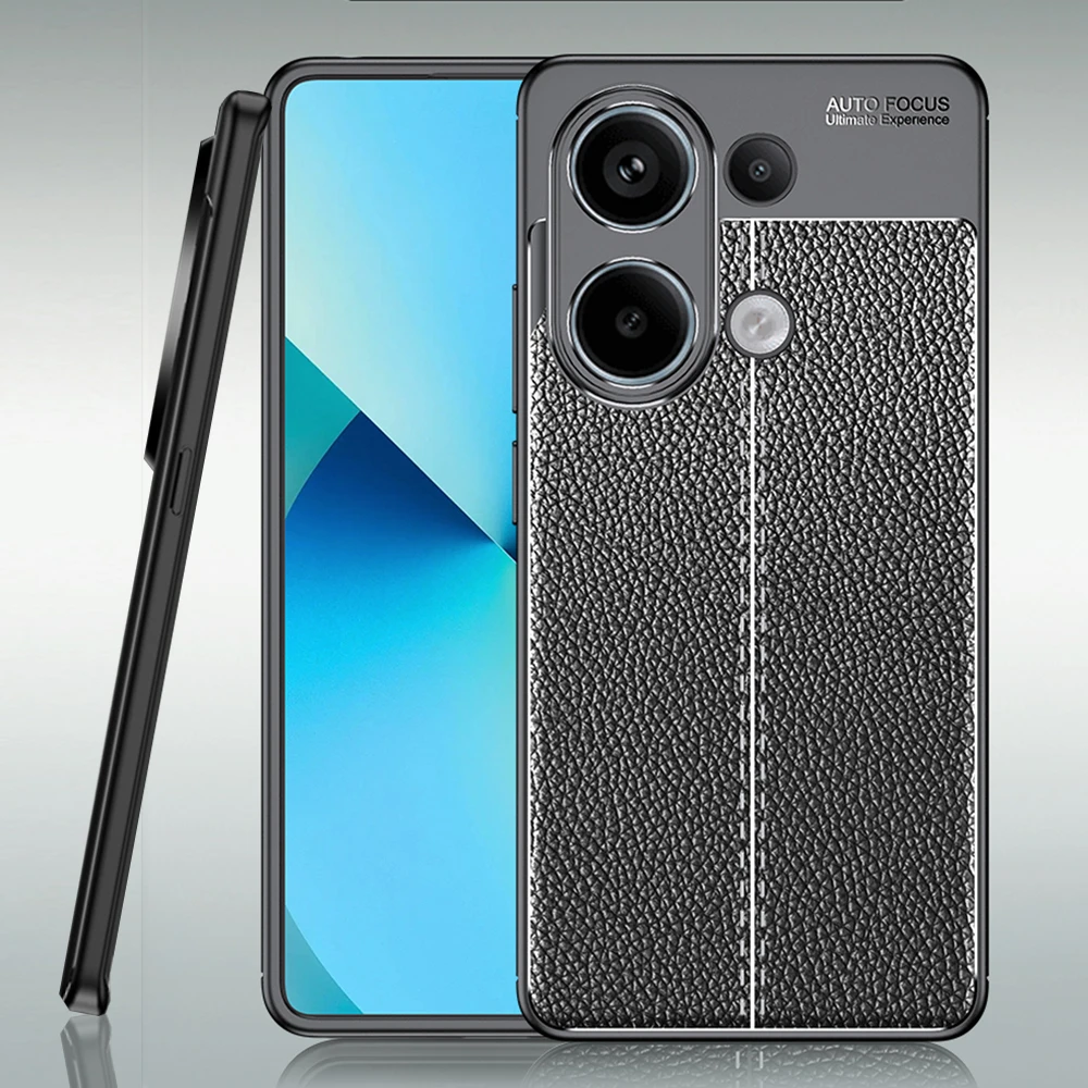 Чехол для Xiaomi Redmi Note 13 Pro 4G с узором Личи кожаный мягкий чехол из ТПУ NOTE13