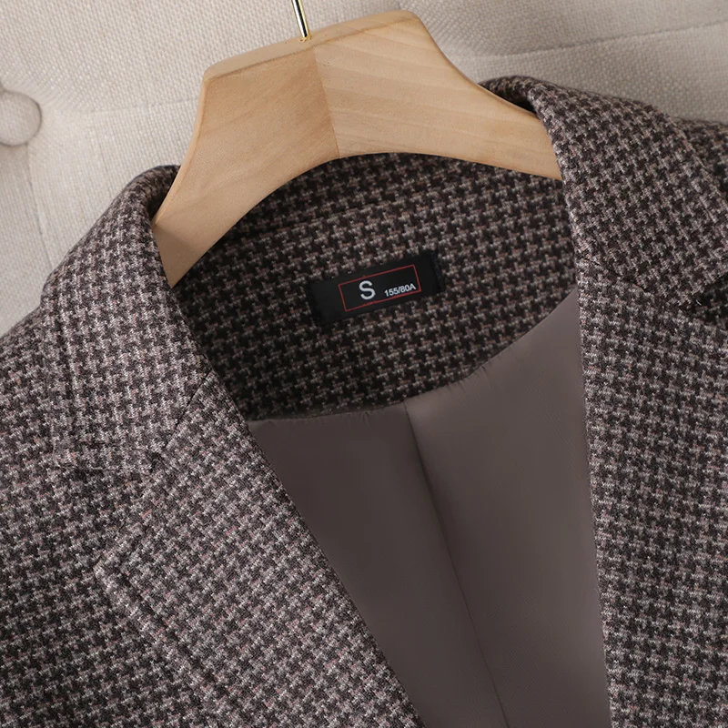 Korean Fashion Spring Notched Blazer Women Classic All Match Long Sleeve Blazers Office Lady Single Breasted Jackets New