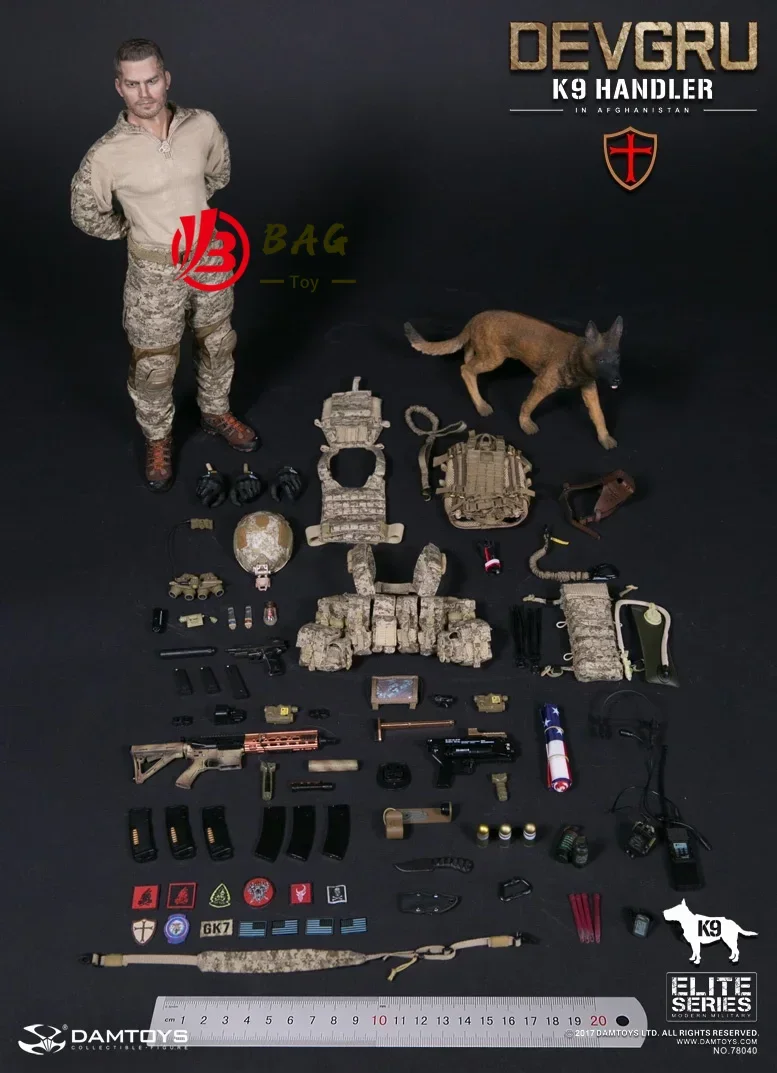 Фигурки героев 1/6 модель DAMTOYS DAM78040 US Navy SEAL DEVGRU K9 (have dog) на складе