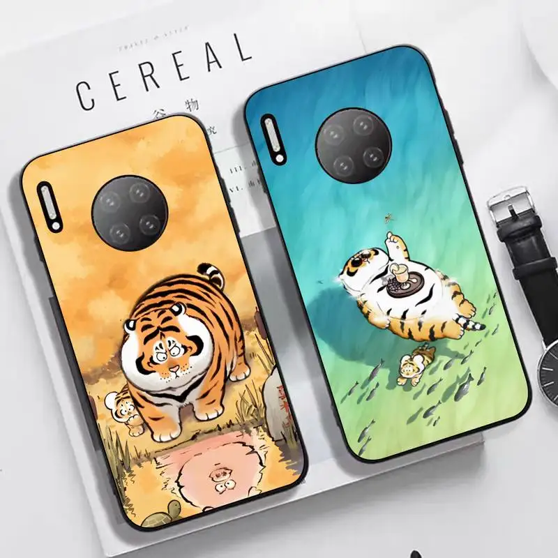 

Cartoon Fat Tiger Phone Case For Huawei Nova 3I 3E mate20lite 20Pro 10lite Luxury funda case