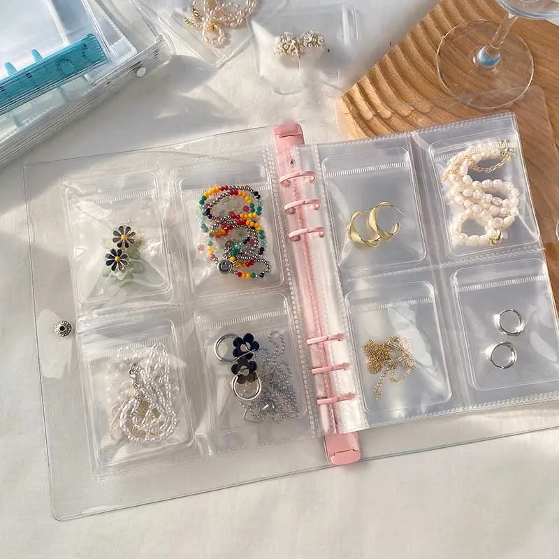 

Ins Jewelry Organizer Book Portable Necklace Ring Holder Bag Bracelet Bead Storage Box Earring Tools Bag With Buckle Photo Book