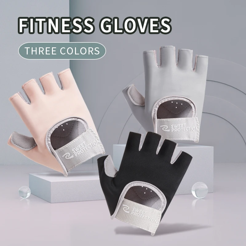 

Women Gym Gloves Fitness Weight Lifting Half Finger Bicycle Gloves Body Building Training Sports Exercise Cycling Gloves for Men