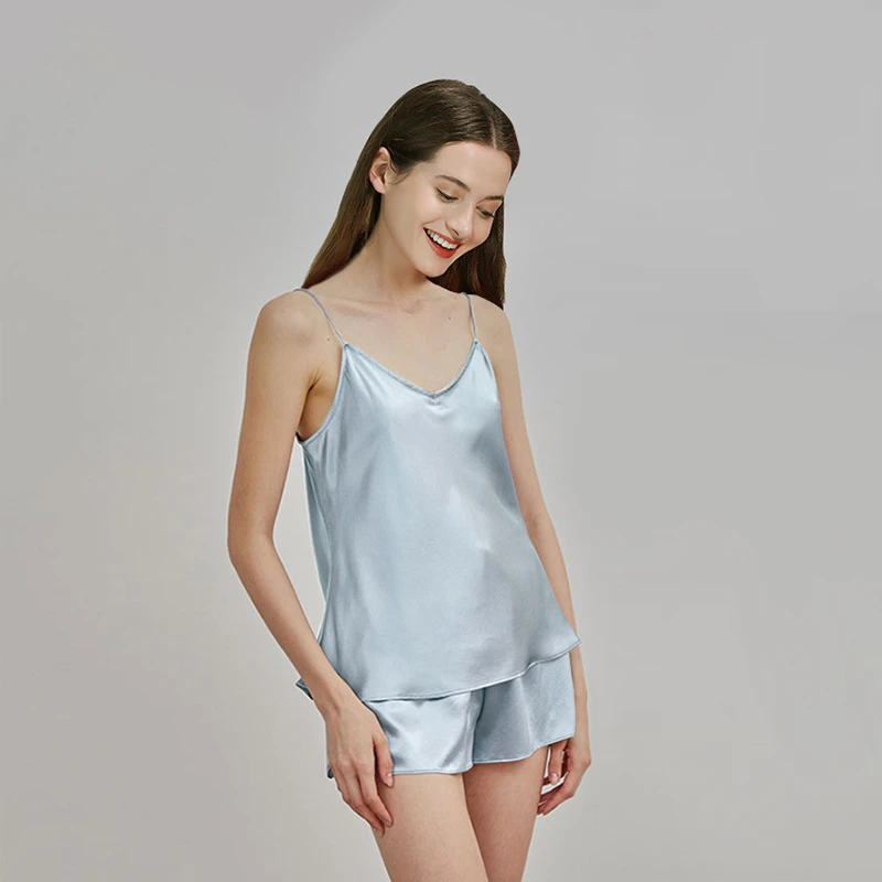 Summer fairy sling beauty vest simulation silk ice silk sexy pajamas women's shorts casual home service suit