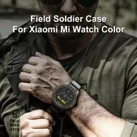 field soldier case for xiaomi mi watch color sport global version smart watch tpu shell protector cover army band strap bracelet