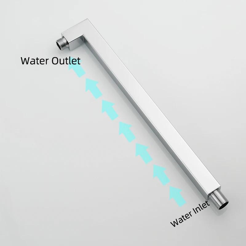 304 stainless steel square shower arm g12 bathroom shower arm wall mounted horizontal vertical for fixed rain shower head free global shipping