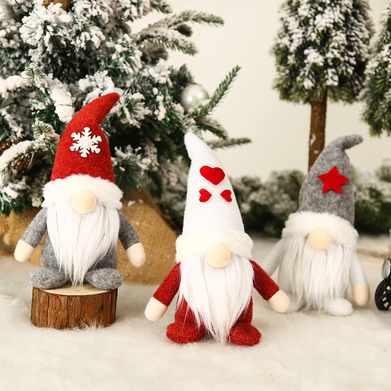 

LuanQI Snowflake Love Faceless Doll Rudolph Doll Toys Gnome 2022 Merry Christmas Decoration for Home Noel Navidad 2023 kids Toy