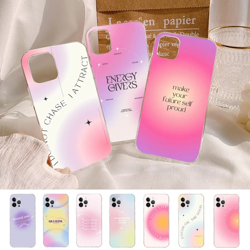 

Aura Quotes Phone Case For iPhone 15 14 11 12 13 Mini Pro XS Max Cover 6 7 8 Plus X XR SE 2020 Funda Shell