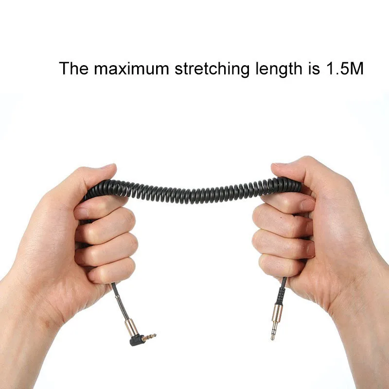 1 м 5 3-полюсный стерео 3 мм разъем папа-папа AUX аудио пружинный удлинительный
