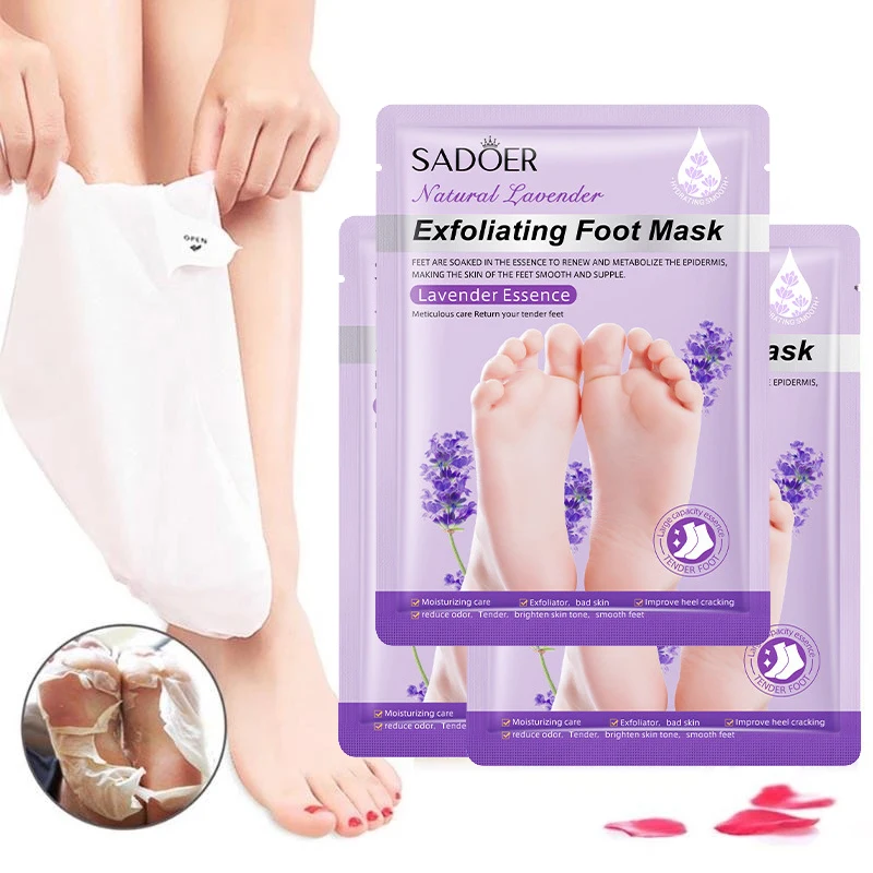 

Natural Lavenda Moisture Foot Care Mildly Nourish Soothes Exfoliating Repairing Foot Mask Smooth Dead Skin Whitening 3pairs=6pcs