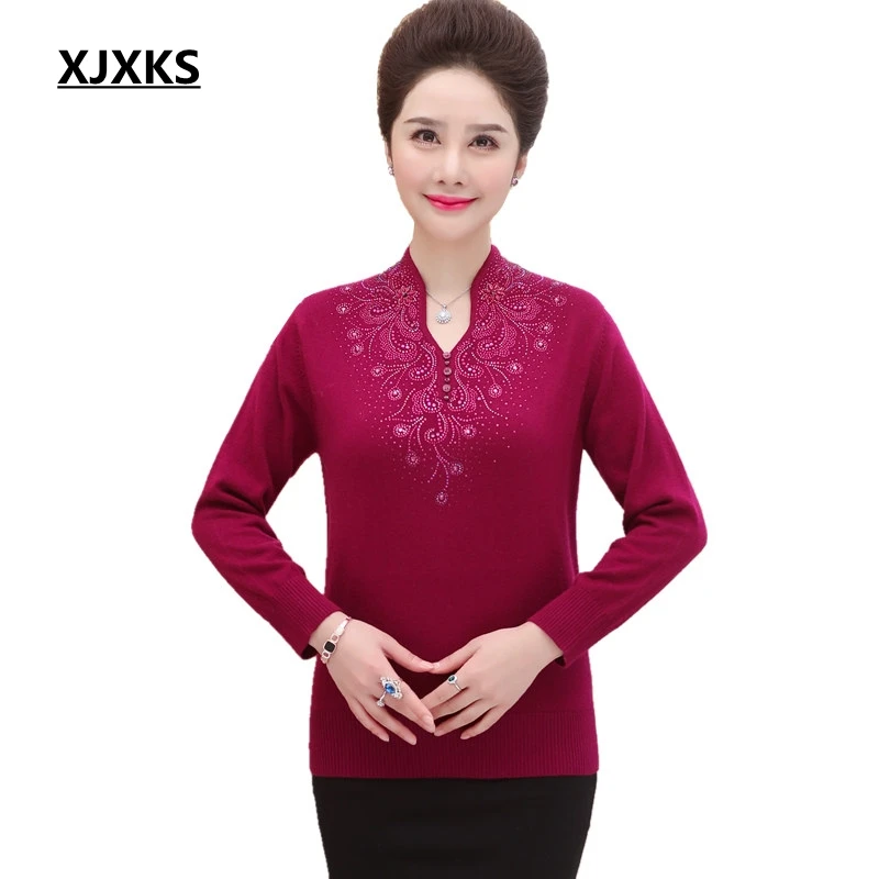 

XJXKS Модные осенние и зимние женские пуловеры, свитера, мандарин, воротник, размера плюс шерсть, повседневный вязаный кашемировый свитер