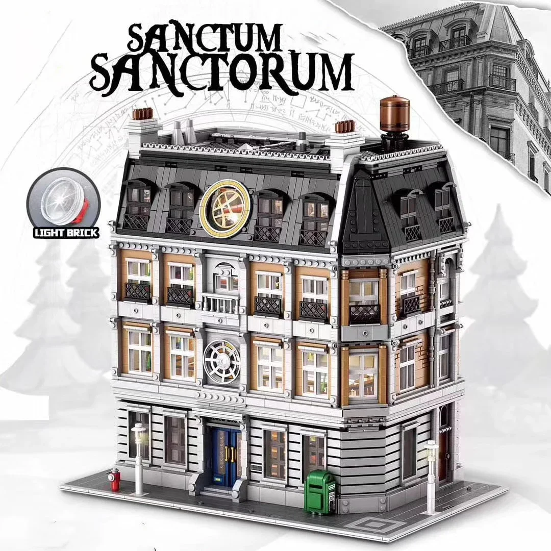 Наборы зданий дома Sanctum Sanctorum Movie MOC с видом на улицу города 613001 Модель модульных