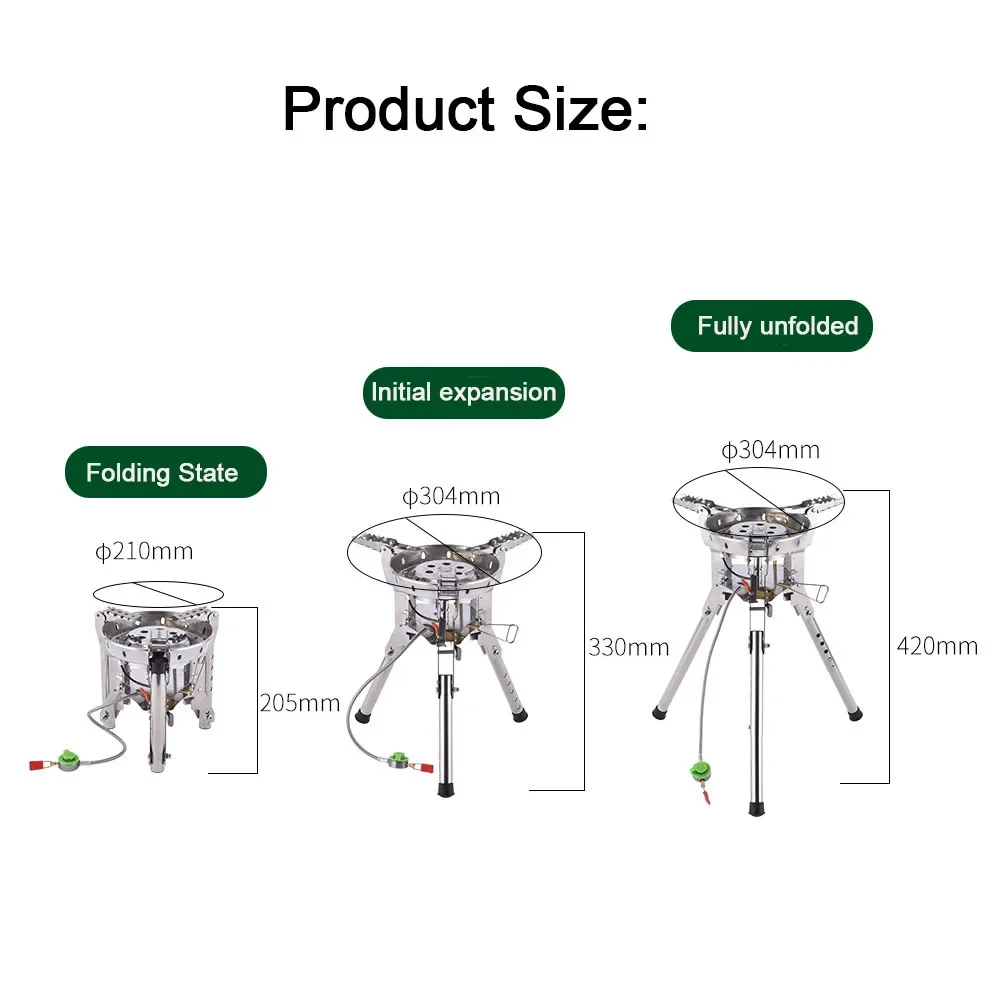BRS-69 4360 Вт уличная газовая плита с регулируемой высотой Складная горелка