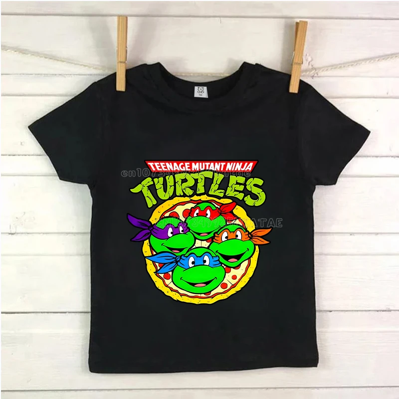 Детская футболка с аниме принтом Черепашки-ниндзя