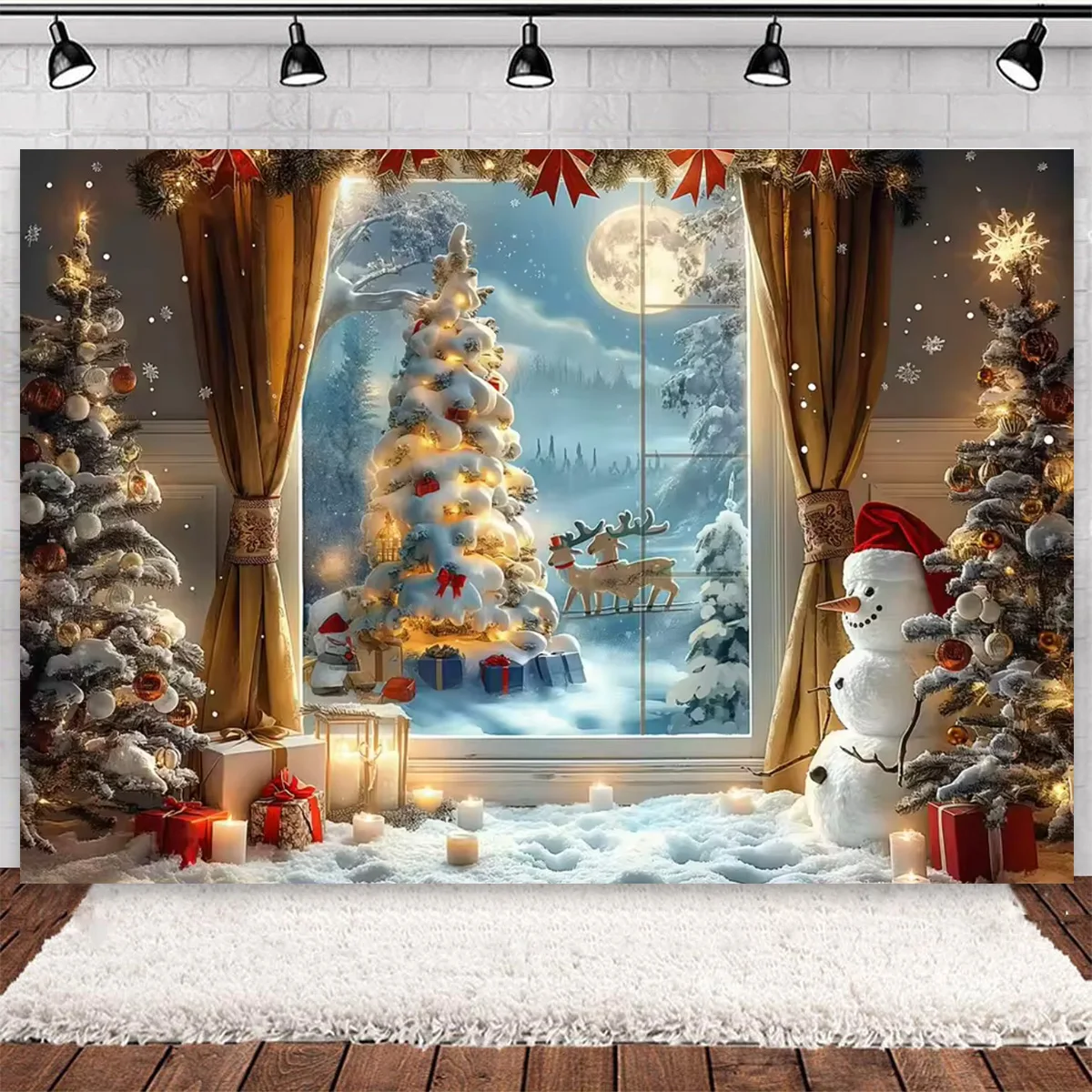 

Фон для фотосъемки с изображением рождественской елки