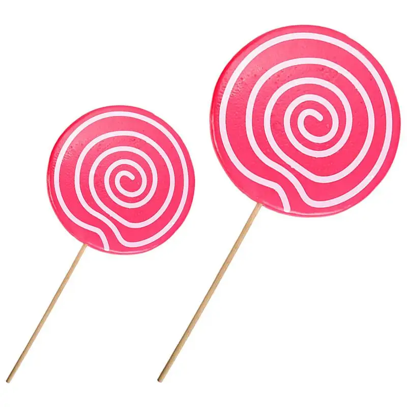 

2pcs Realistic Simulation Lollipop Props Photography Props Fake Lollipop Model