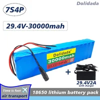 New 7S4P 24V 30ah 29.4V FOR Lithium-ion battery pack Built-in BMS electric bike unicycle scooter wheelchair motor + charger