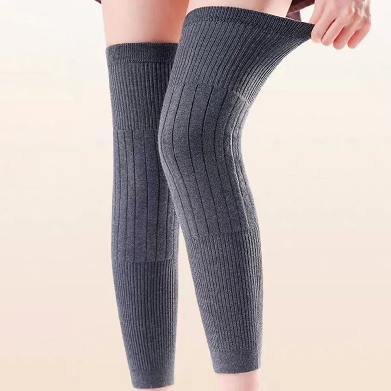 M/L/XL 1 пара зимних теплых вязаных эластичных наколенников для женщин и мужчин