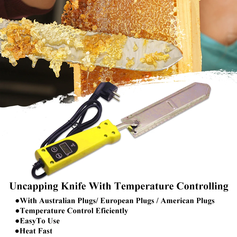 Beekeeping Electric Knife With Therm Regulator For Bee Keeping Equipment Uncapping Honey Scraper Cutter Beekeeper Tools AUEUPlug