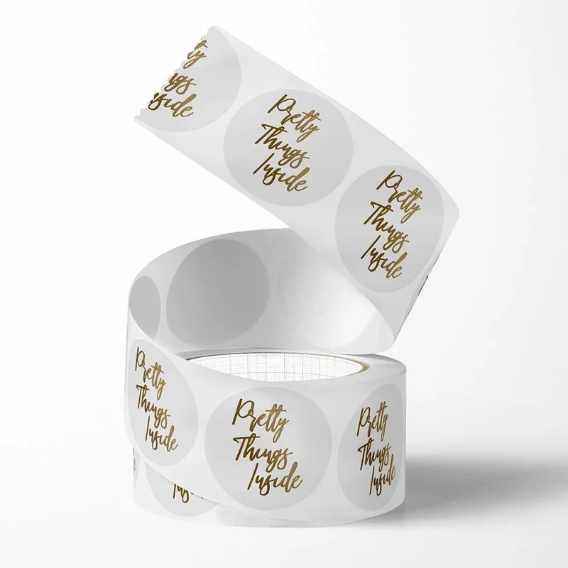 

50-500pcs Transparent Bronzing Roll Thank You Stickers Scrapbooking Supplies Stationery Self-adhesive Label Vintage Autocollant