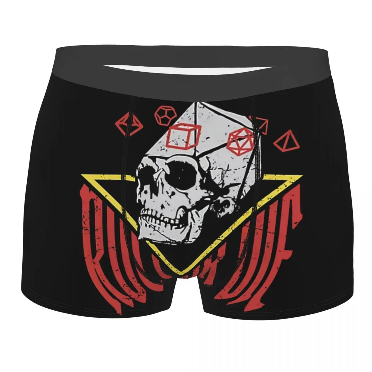 

Roll Or Die Dice Skull Men Boxer Briefs Underwear DnD Game Highly Breathable High Quality Sexy Shorts Gift Idea