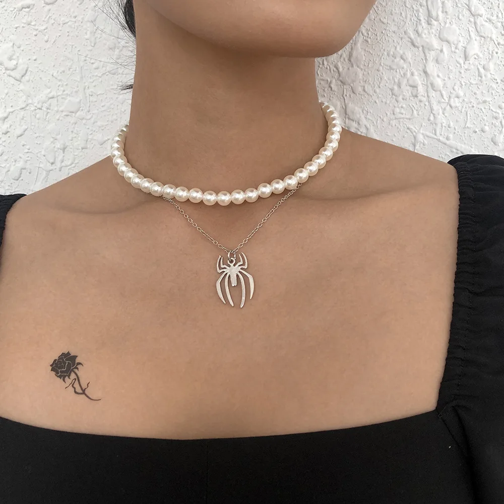 

Necklace For Women Jewelry French Style Personality Pearl Necklace Wansheng Creative Simple Spider Necklace Elegant Accessories